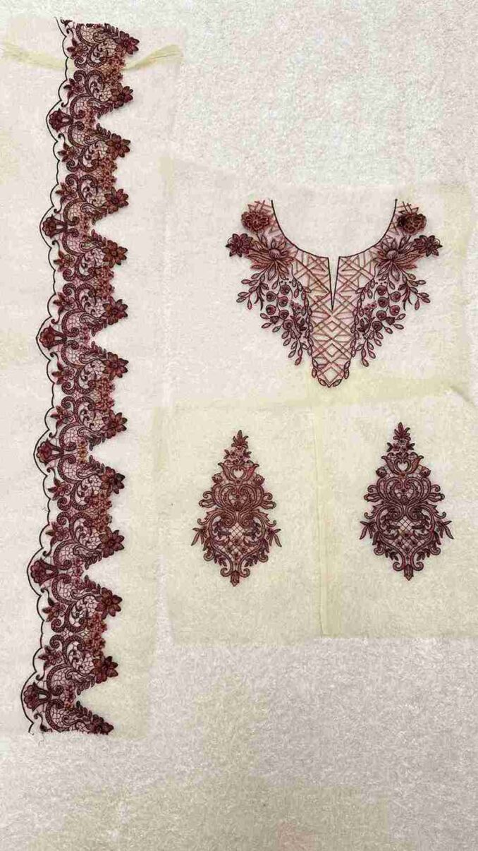 Set (Neckline, bunches & Yard Hemline)